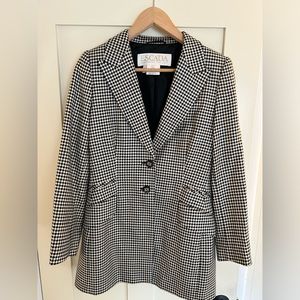 Escada vintage cream and black small houndstooth blazer size 38